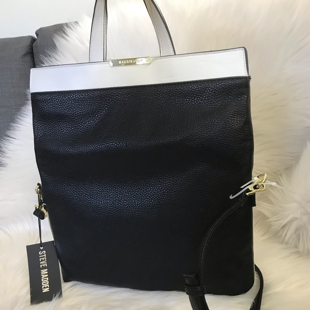 Steve Madden Black and White Crossbody Clutch Bag - Picture 3 of 4